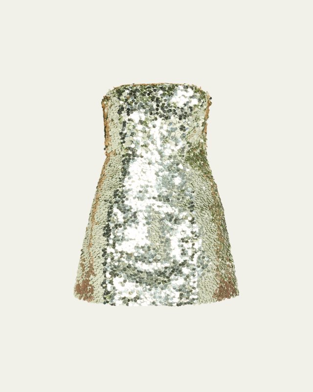 Velia Sequined Strapless Mini Dress